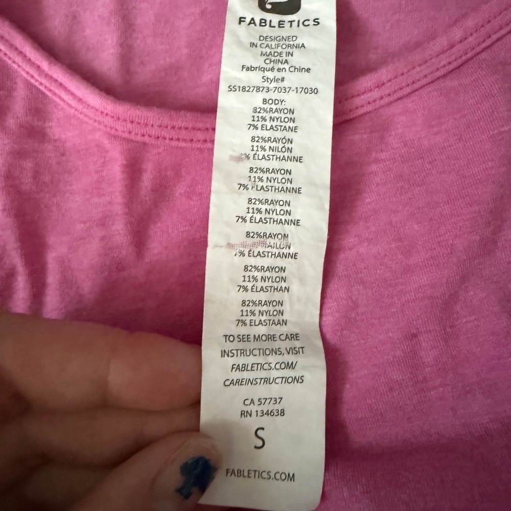 Fabletics Pink Tee - Picture 5 of 5